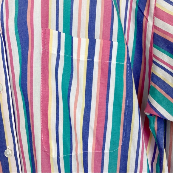 Vintage 90s striped multi colour button down shirt - Picture 4 of 10